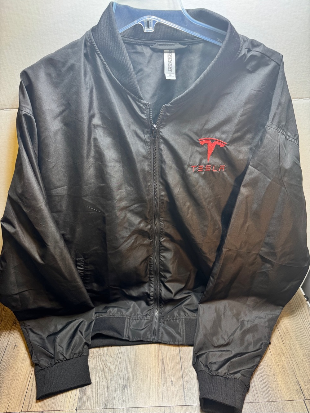 Tesla Jacket Adult 3XL Black Independent Trading Co. Softshell Red Logo